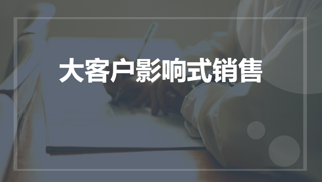 《大客戶影響式銷售》沙盤