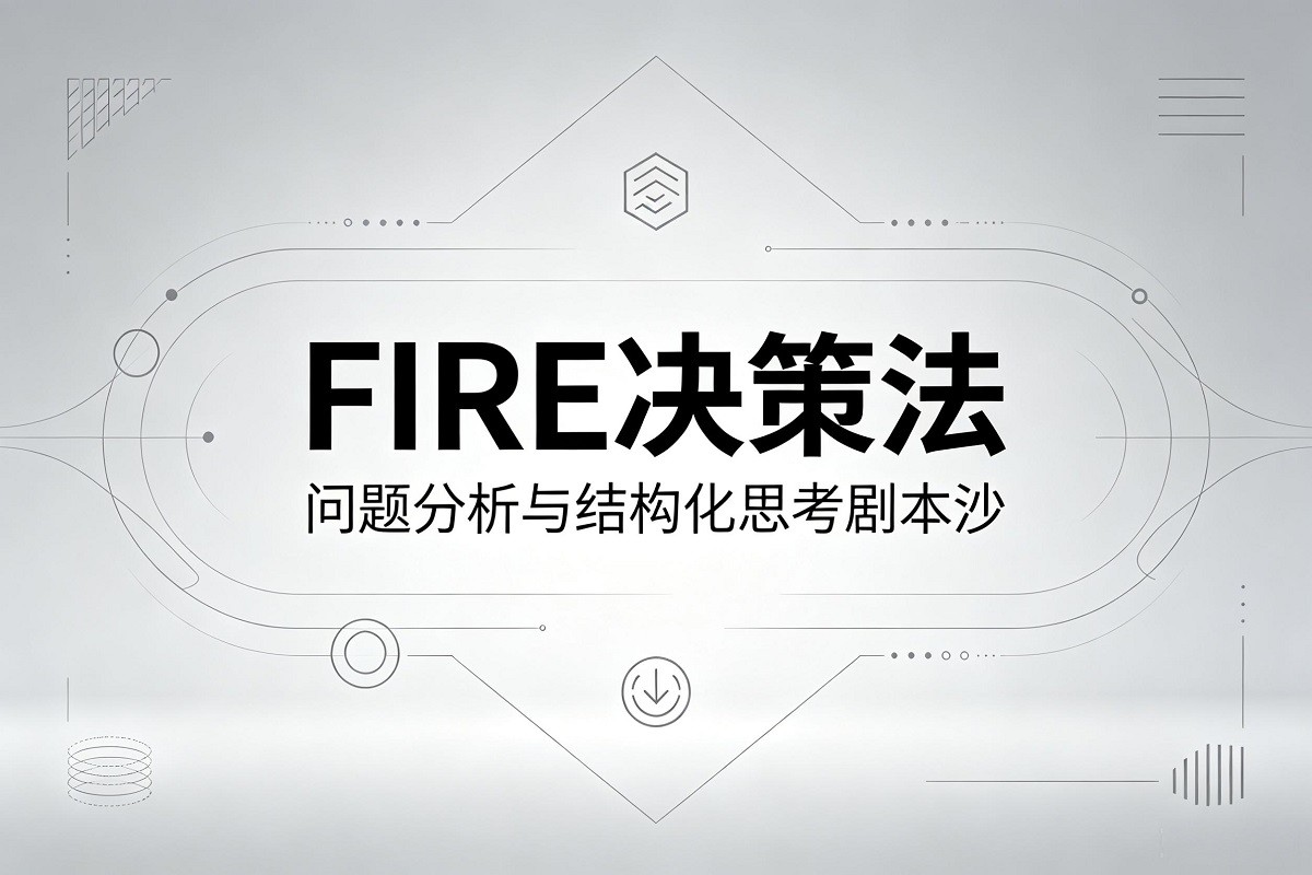 《FIRE決策法— 問題分析與結(jié)構(gòu)化思考劇本沙-星火》沉浸式劇本殺